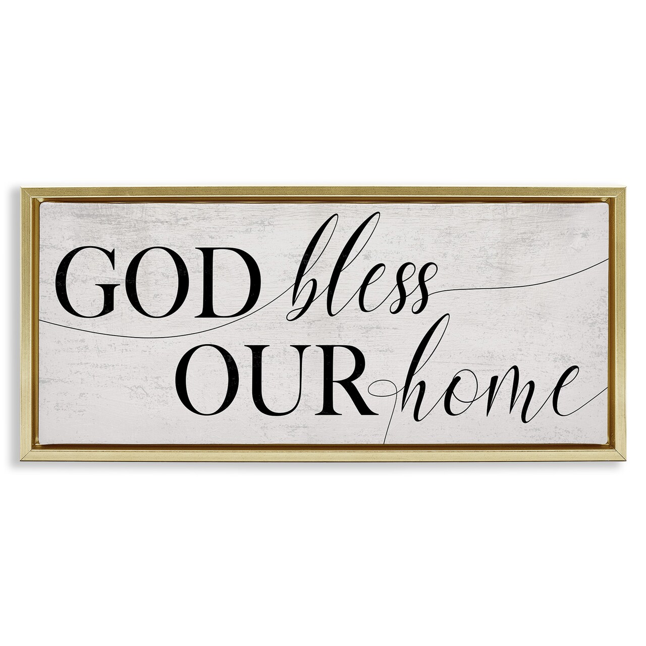 Stupell Industries God Bless Our Home Phrase Framed Floater Canvas Wall Art